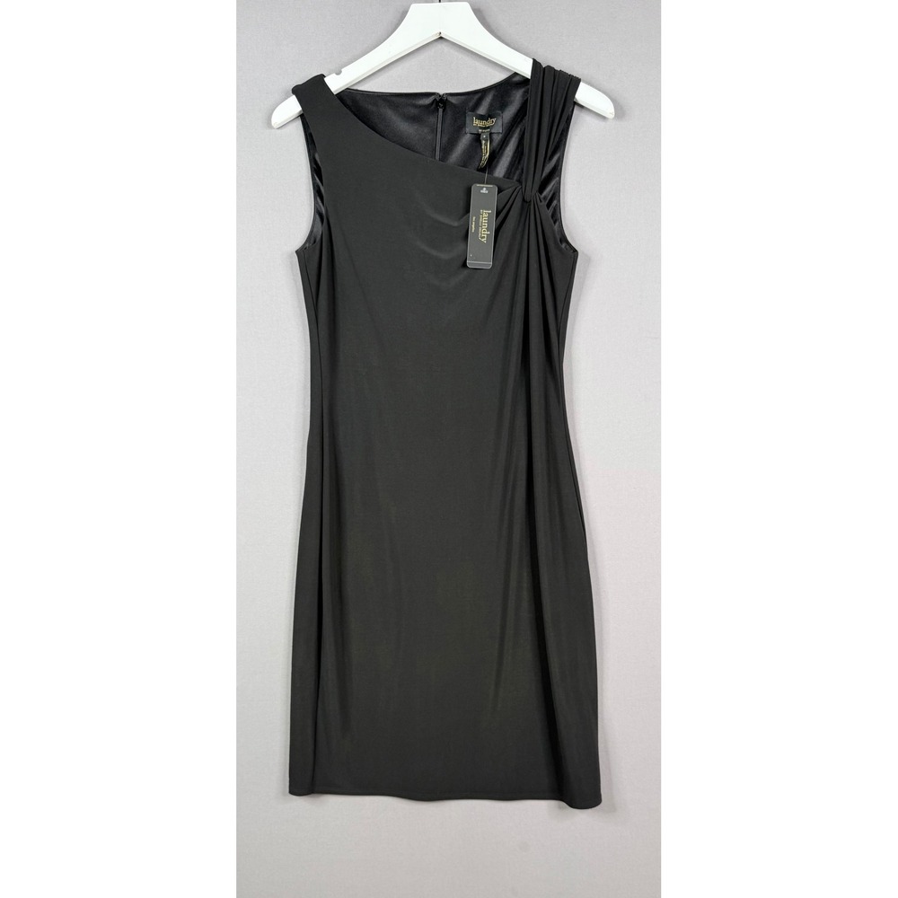 Laundry by Shelli Segal Sheath‎ Dress Womens 6 Black Asymmetrical LBD NEW Chic